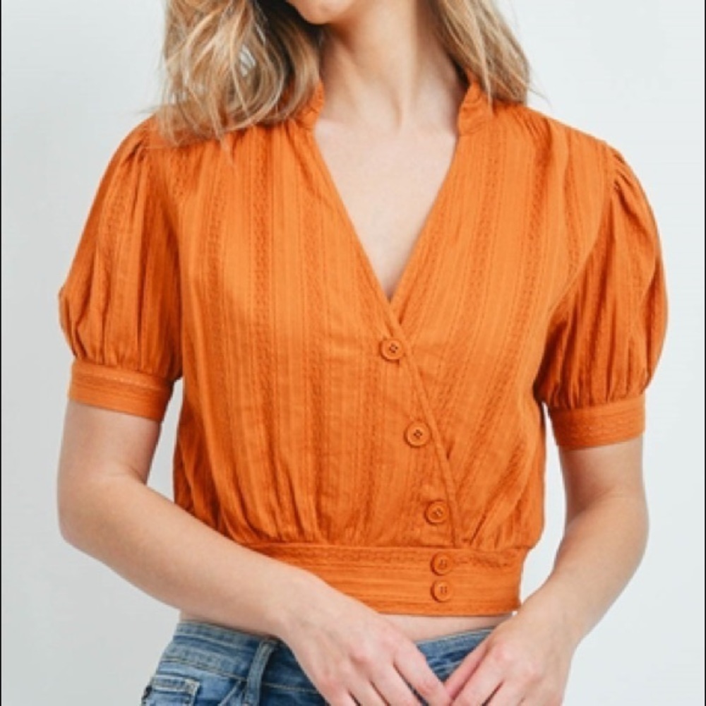 Nwt Orange Crop Top - Picture 5 of 10